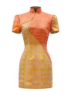 Sparkle Collection Orange Mini Dress