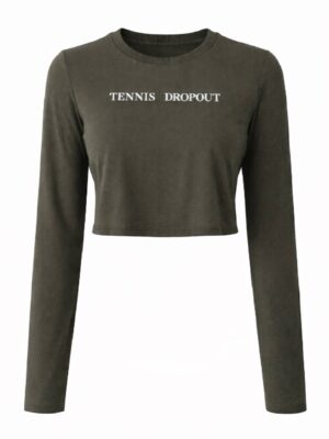 Tennis Dropout Essential Olive Cropped Long Sleeve