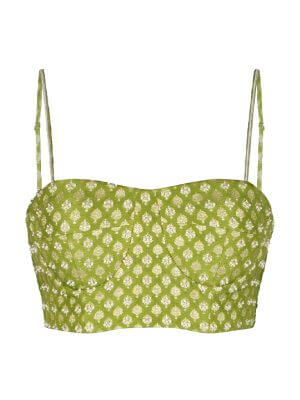 Silai The Label Green Cropped Top