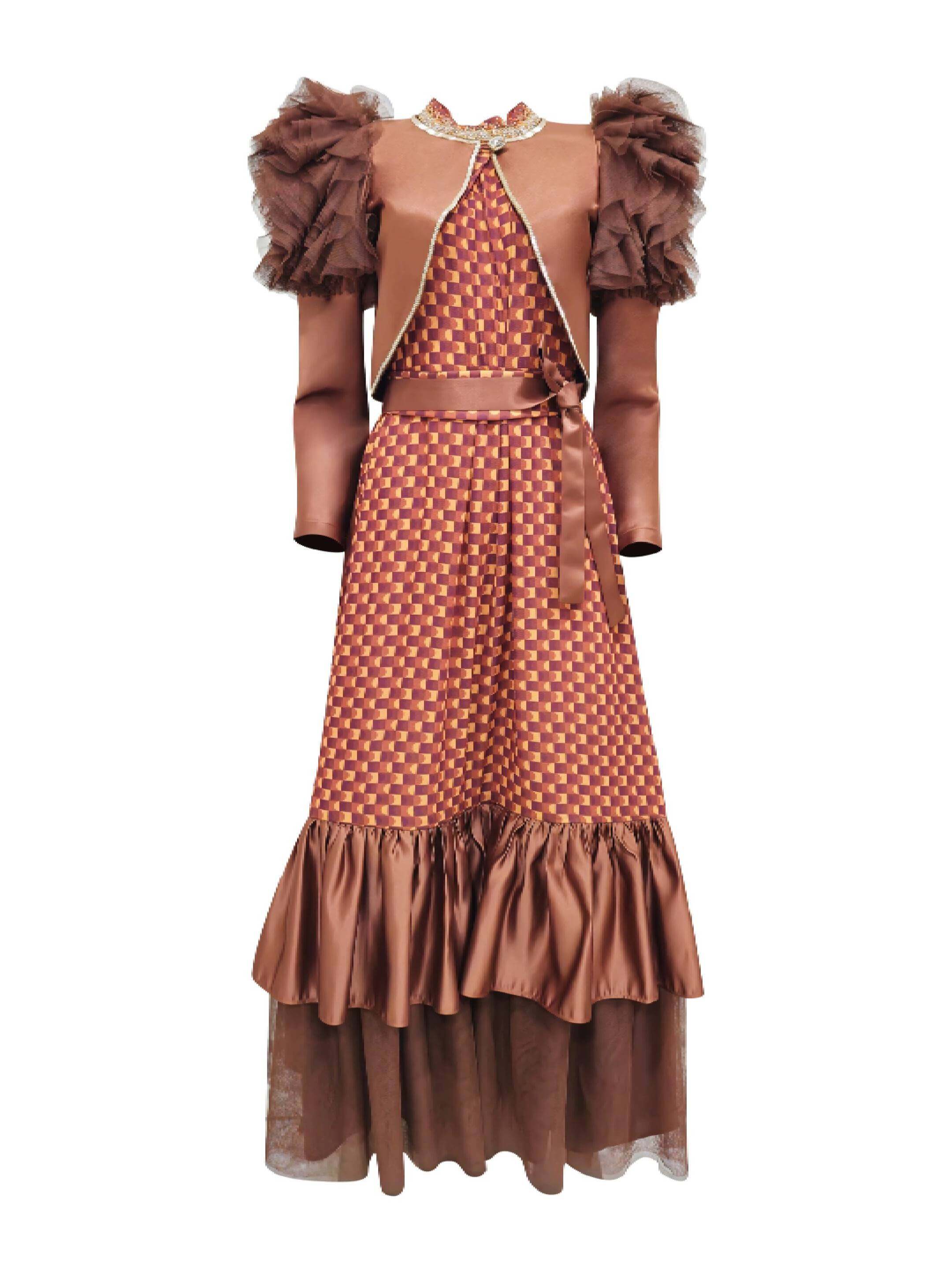 2madison Avenue BonitaGo Brown New Hasna Twin Set Dress
