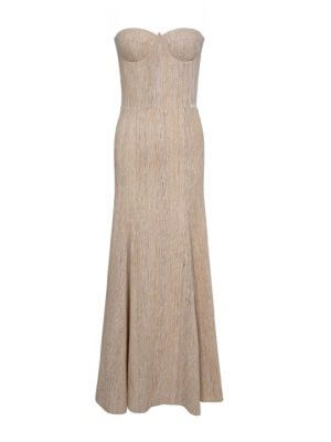 Deuniq Ivory/Cream Gown Dress with Cape