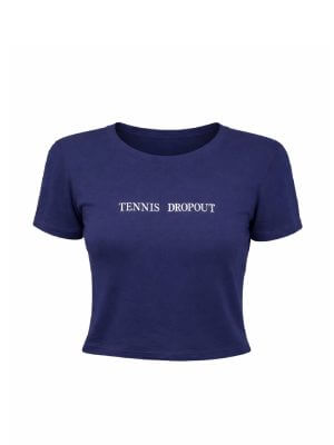 Tennis Dropout Essential Navy Cropped Tee