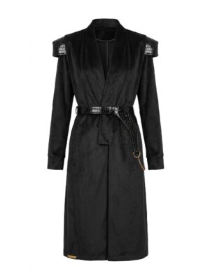 NEON RABBIT Black Long Coat/Outerwear