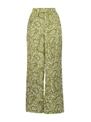 Silai The Label Green High Rise Straight Leg Pants
