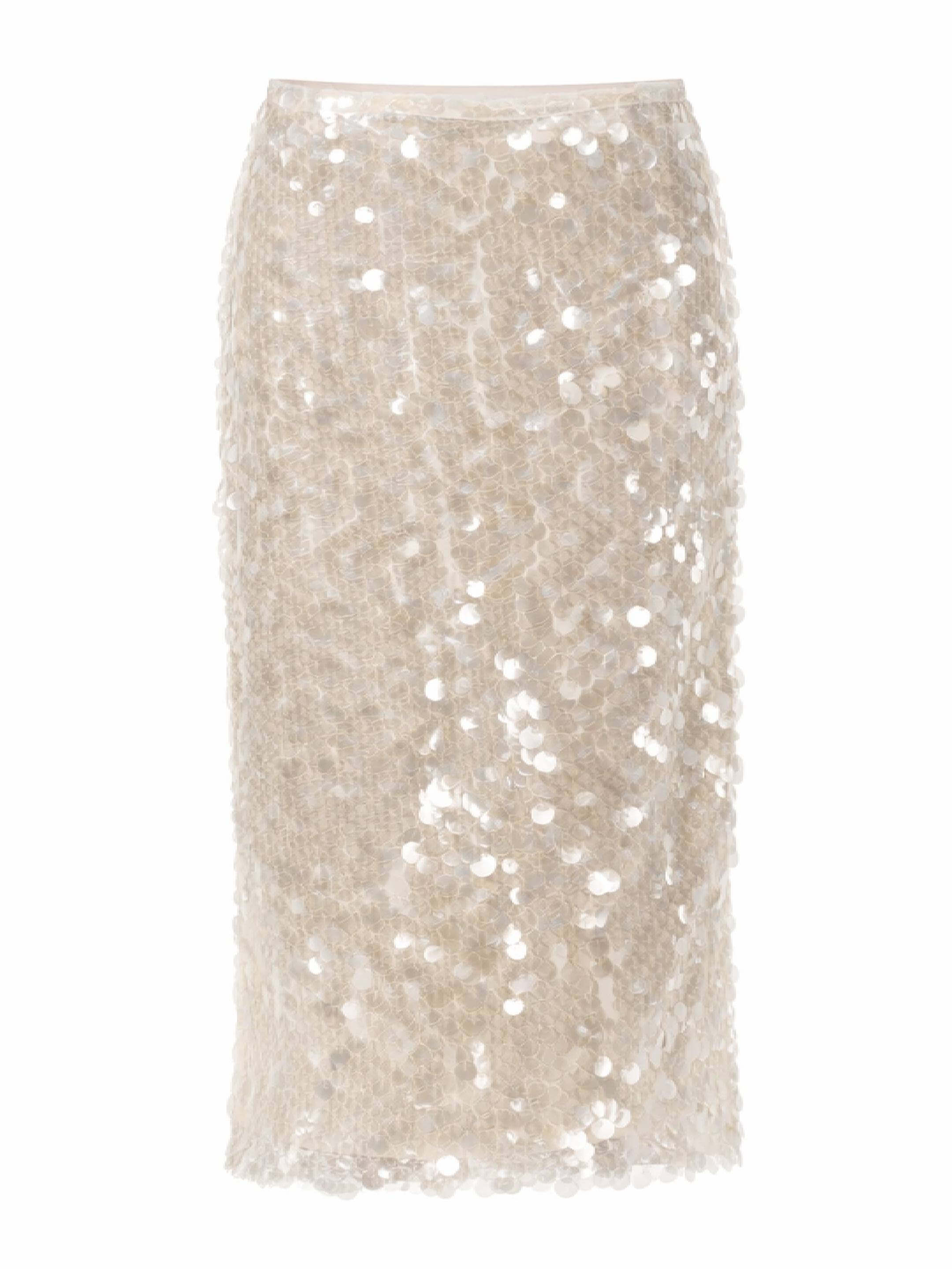 Deuniq Ivory/Cream Midi Skirt