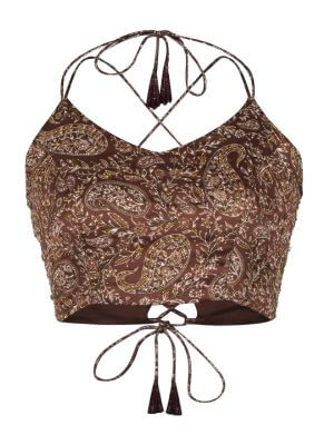 Silai The Label Brown Strappy Halter Top