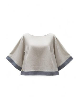 MundoE&E Ivory/Cream Cropped Top