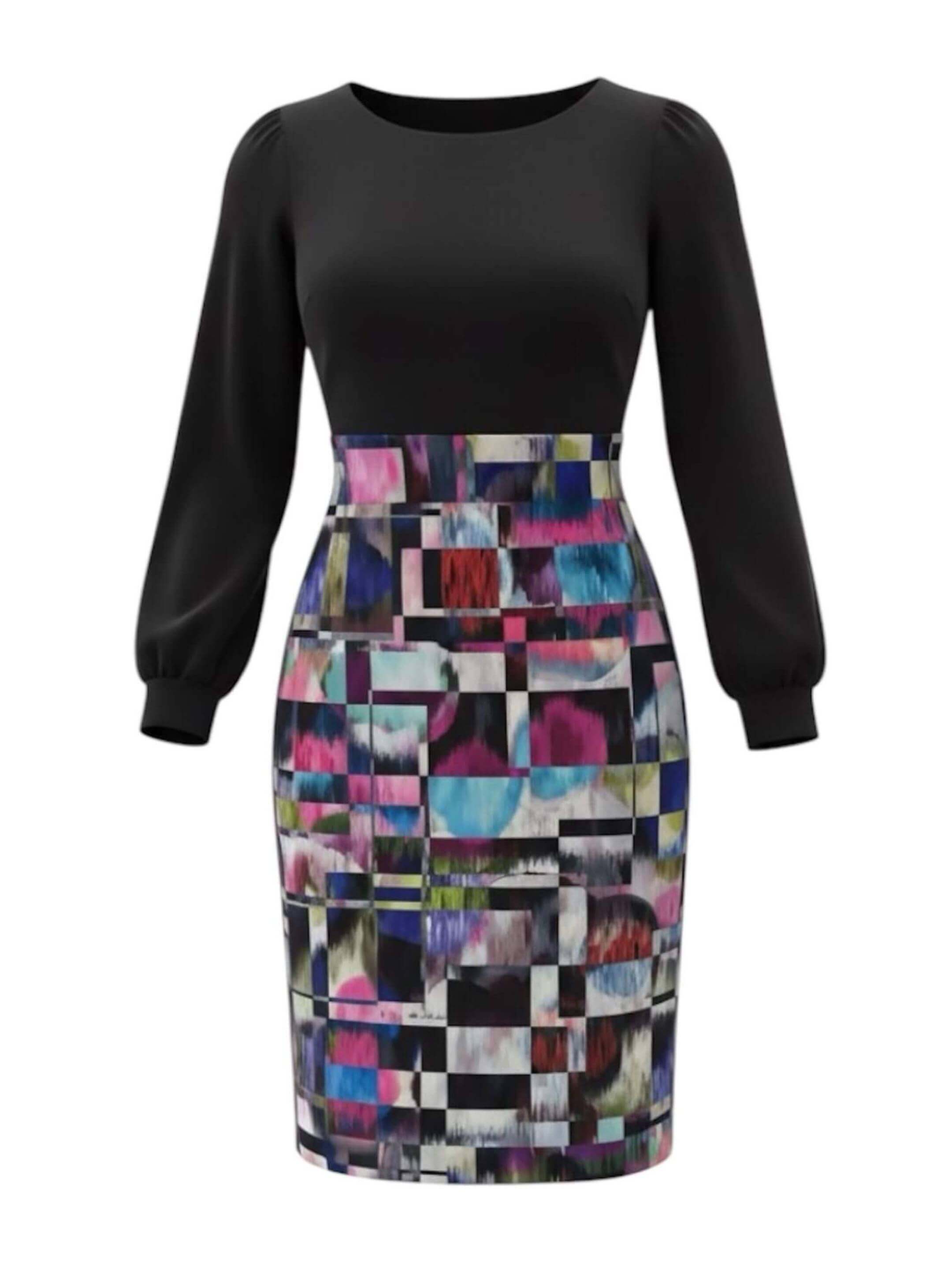 MundoE&E Geometric Print Cocktail Dress