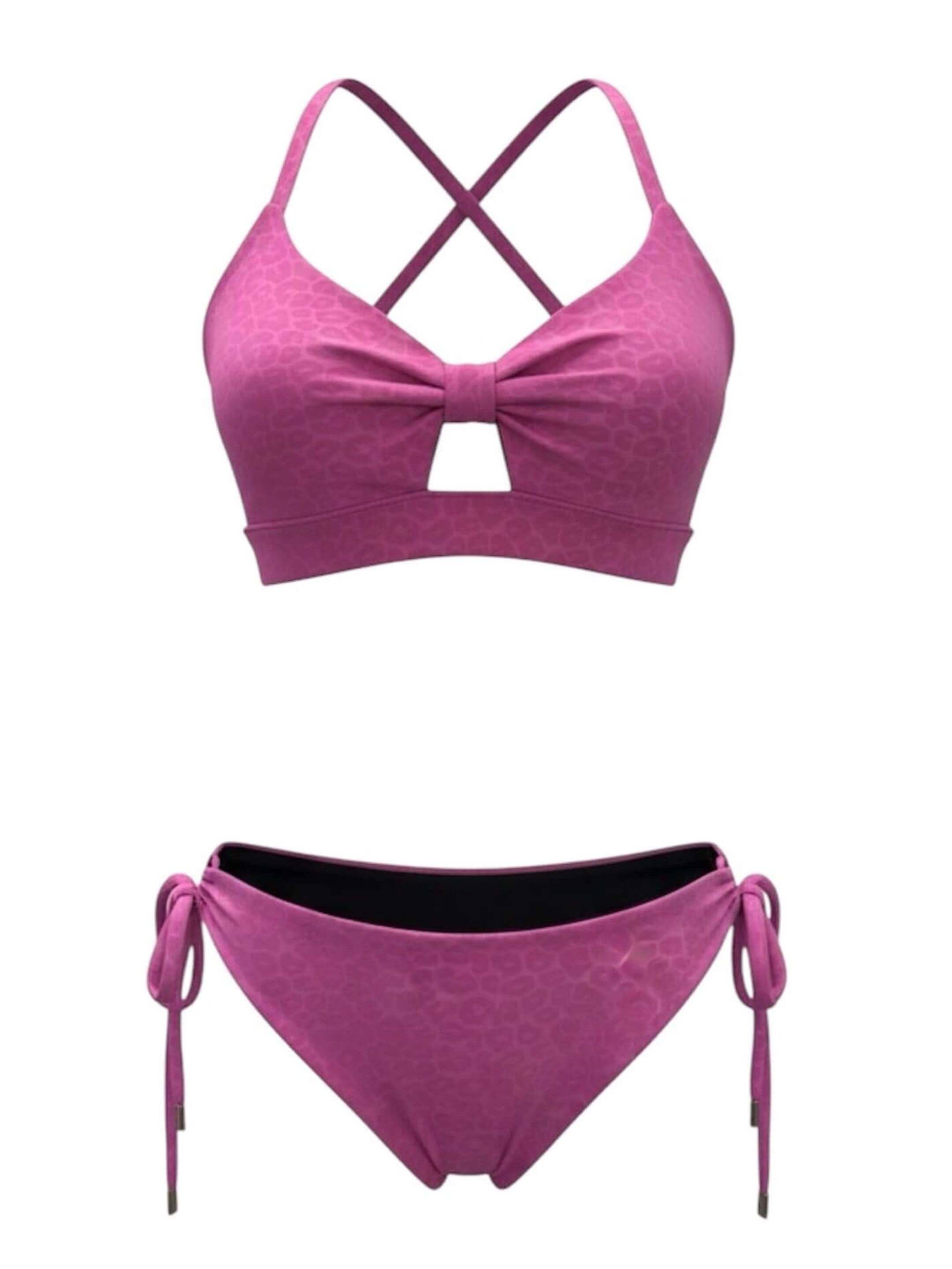 MundoE&E Pink & Navy Blue Reversible Bikini Swimwear