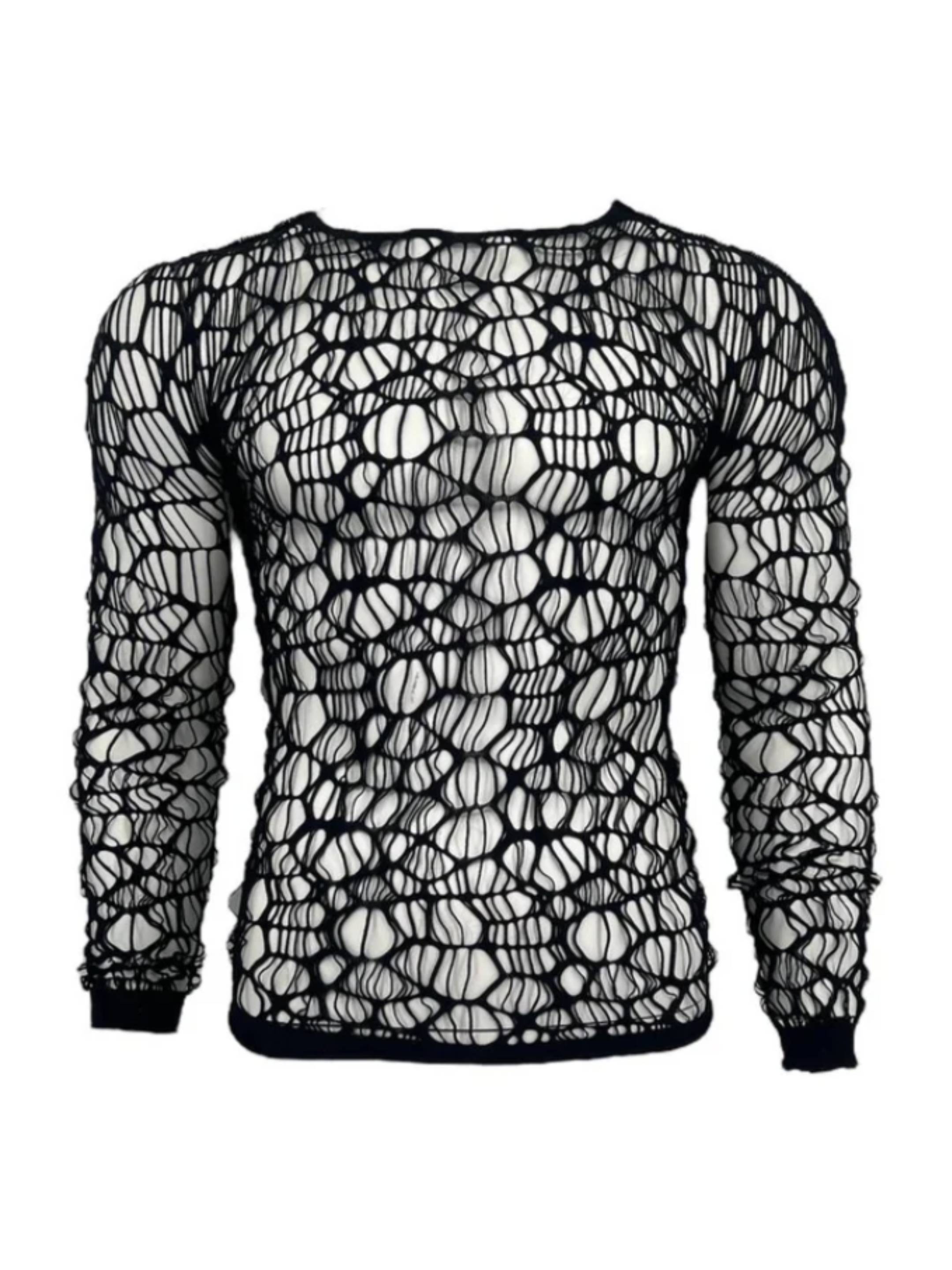 MONZLAPUR Licorice Mesh Top Unisex
