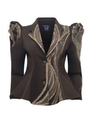 2madison Avenue Bonita Signature Denim Samantha Blazer With Sequin