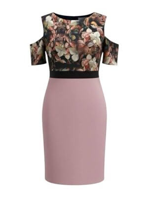 MundoE&E Floral Print Reversible Cocktail Dress