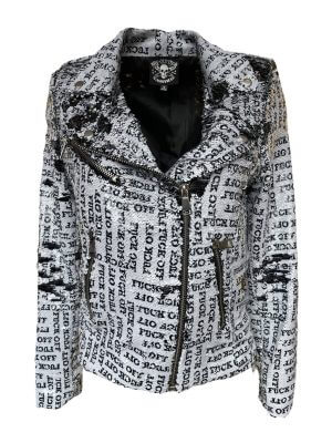 Any Old Iron White Biker Jacket Jacket/Blazer