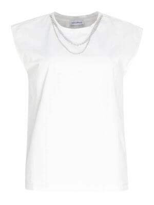 Circular Path White T Shirt Top