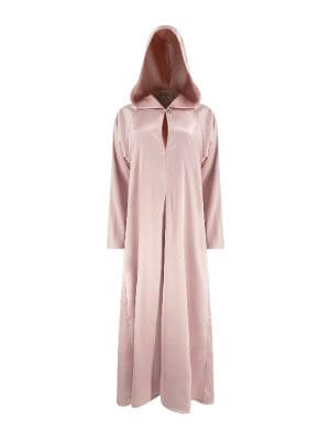 BettyVonChic Glitterati Hooded Gown- Baby Pink Satin