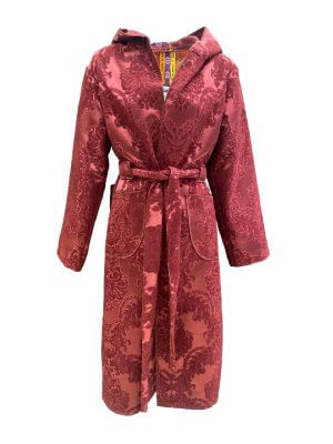 Bobo Marché Burgundy Long Hooded Long Coat