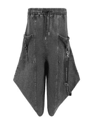 Circular Path Grey Balloon Denim Jeans Pants