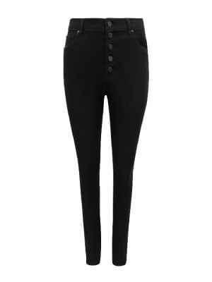 Circular Path Black Skinny Leg Pants