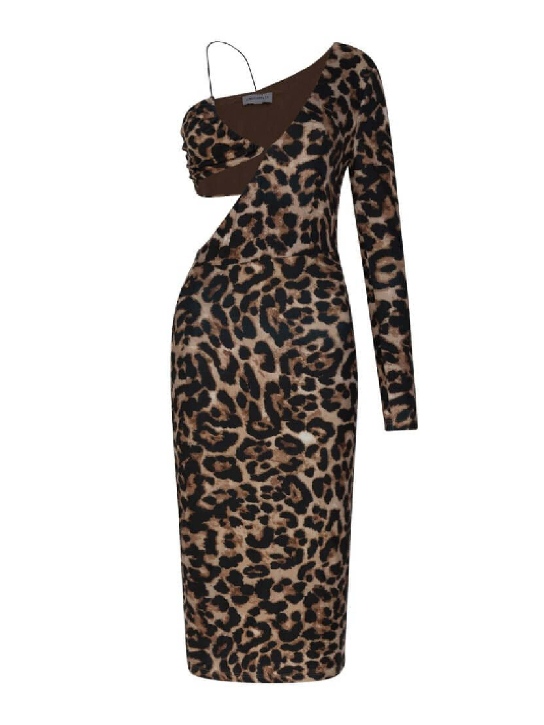 Circular Path Animal Print Evening Dress
