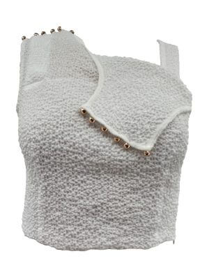 ELENA RUDENKO white crinkled convertible top