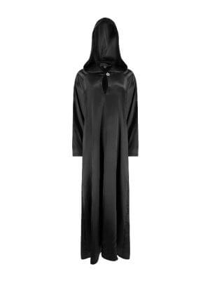 BettyVonChic Glitterati Hooded Gown In Black Satin