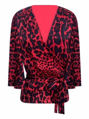 HOUSE OF GILLIAN MARIE COUTURE Animal Print Blouse Top