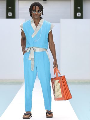 HIROMI ASAI Blue Romper Jumpsuit