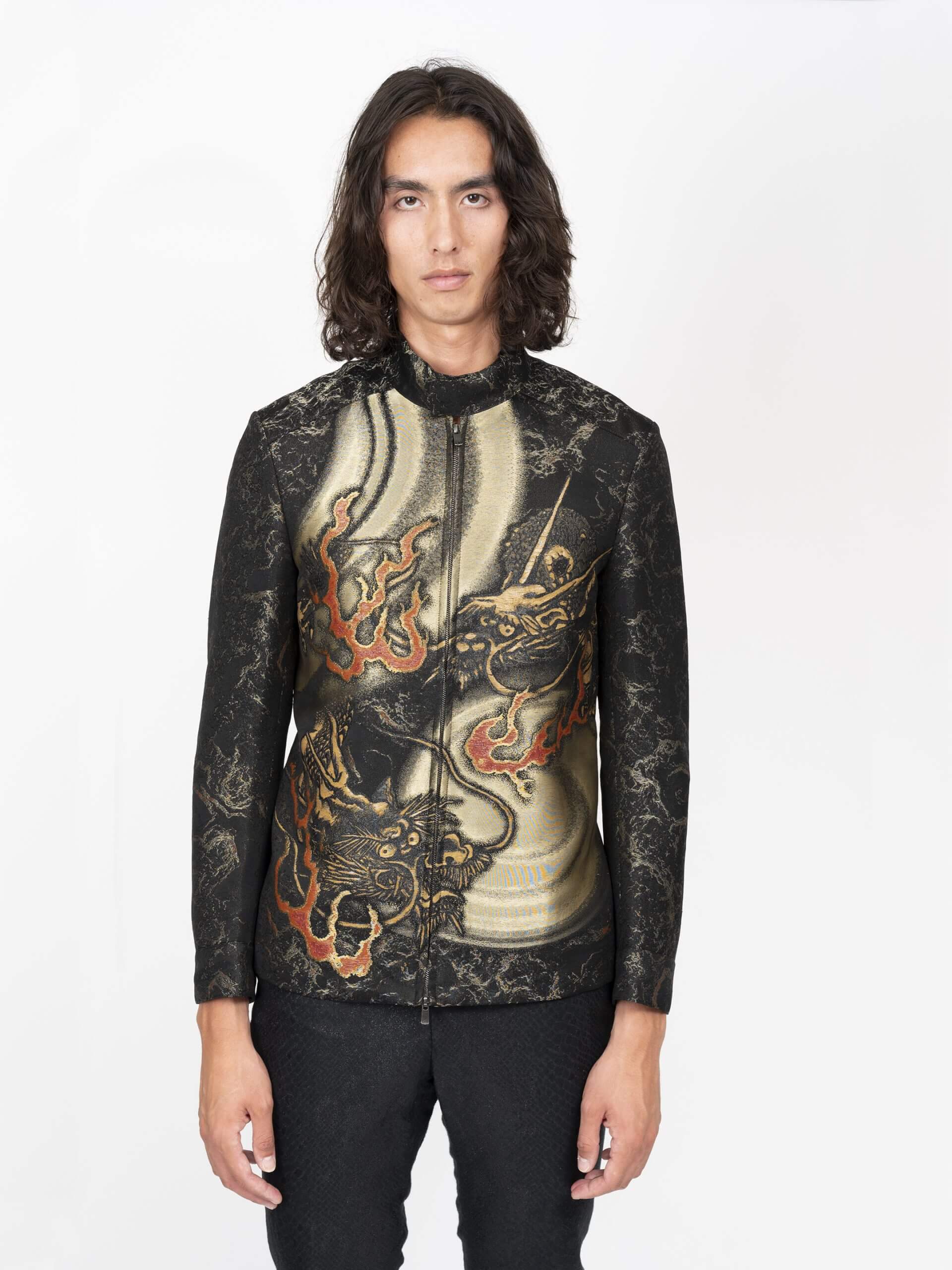 HIROMI ASAI, Gold Twins Dragon Silk Jacket - Image 3