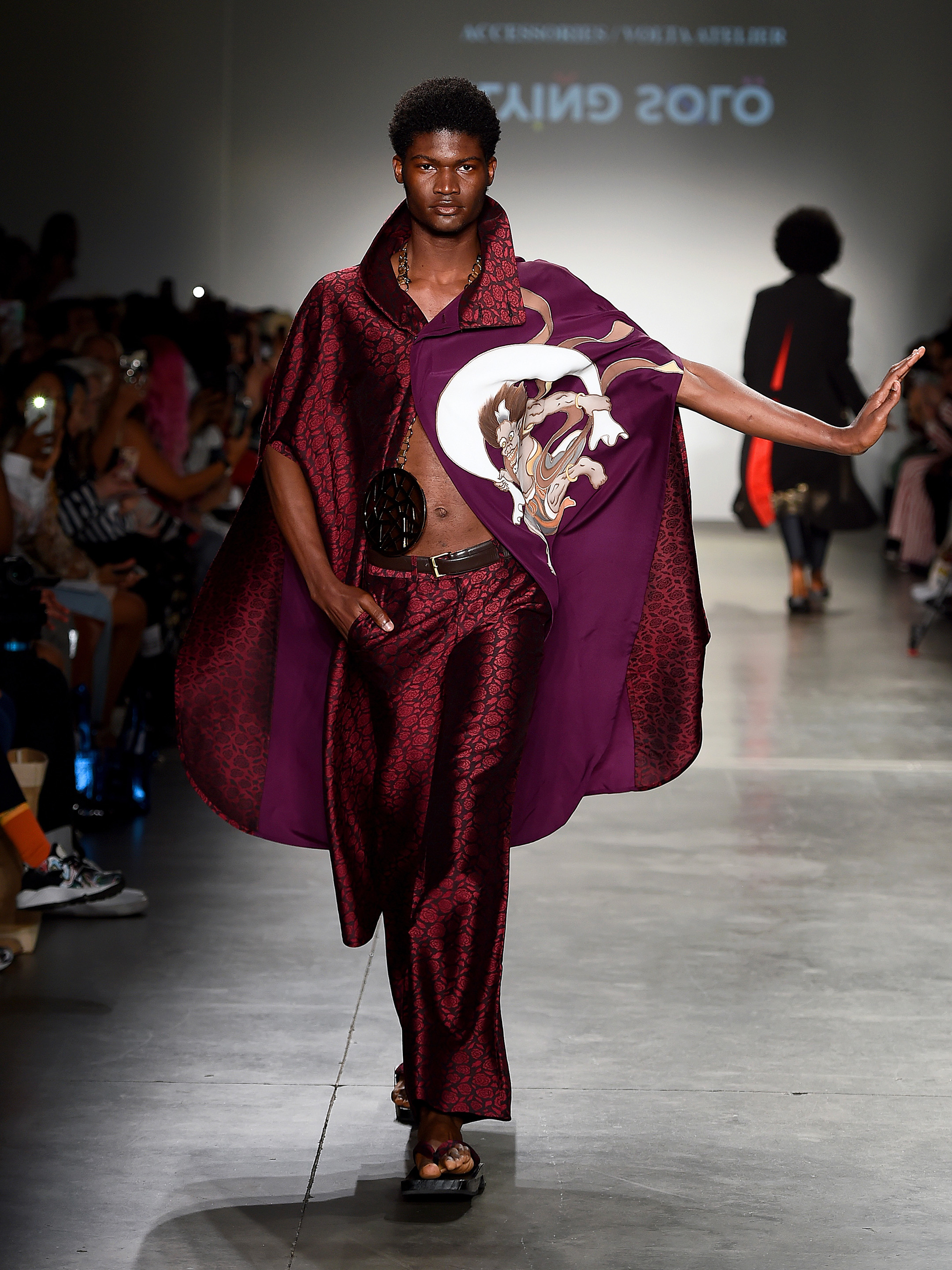 HIROMI ASAI Red Poncho Coat/Outerwear - Image 2