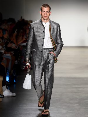 HIROMI ASAI Silk Silver Pants