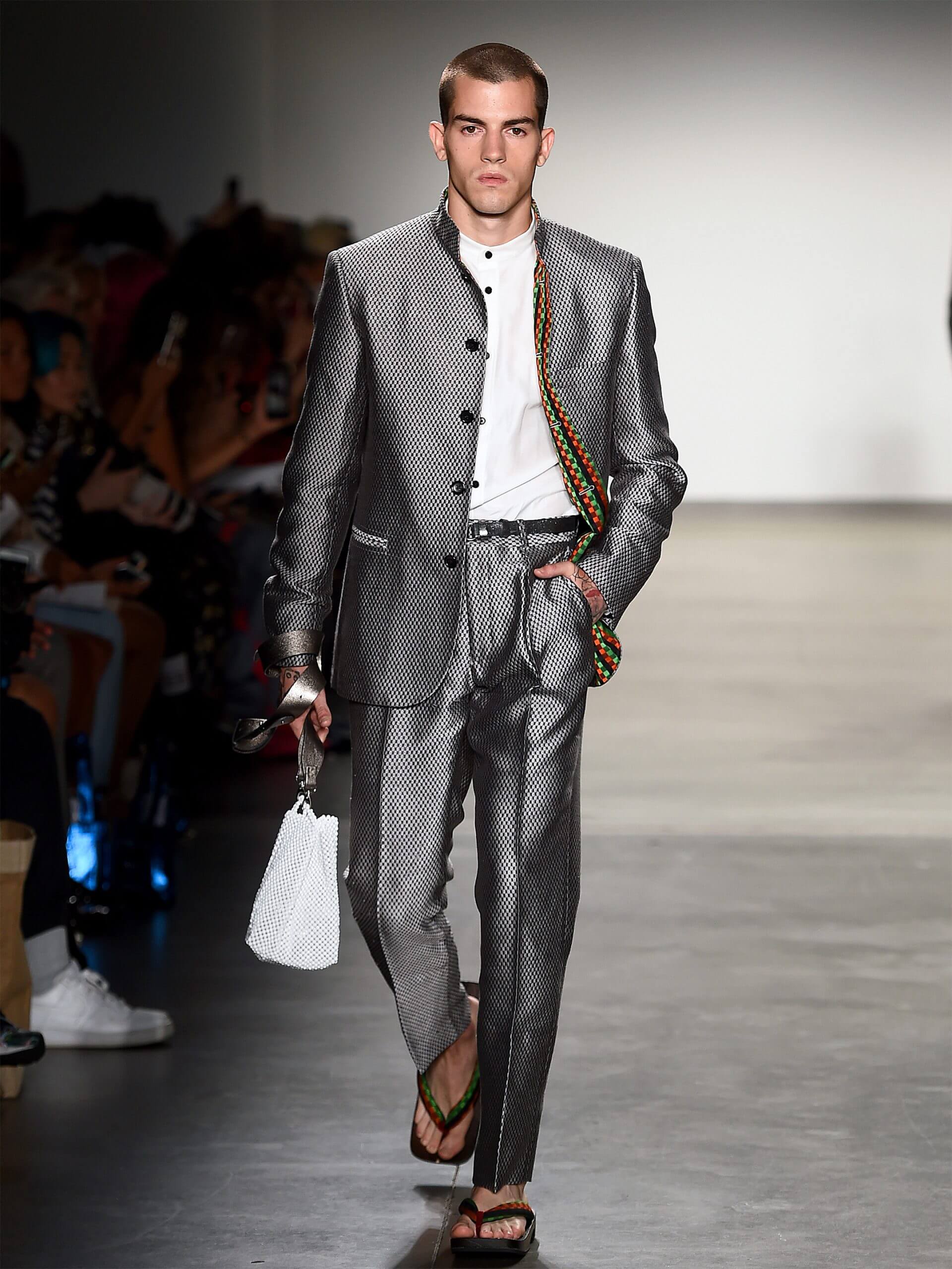 HIROMI ASAI Silk Silver Pants