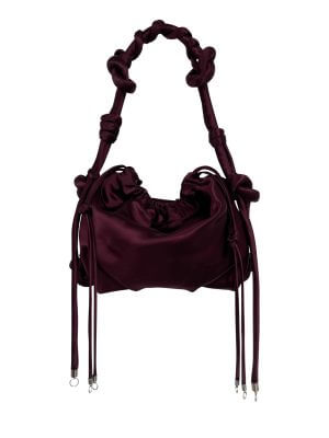 Katie La Res Mini Ikebana Bag in Burgundy Satin