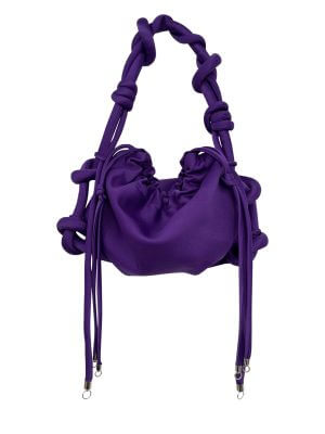Katie La Res Mini Ikebana Bag in Purple Satin