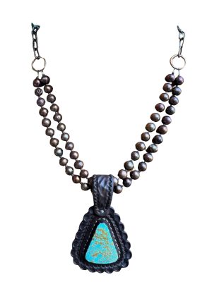 J.Forks Designs Bronze Turquoise Necklace