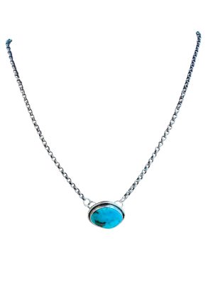 J.Forks Designs Silver Turquoise Necklace