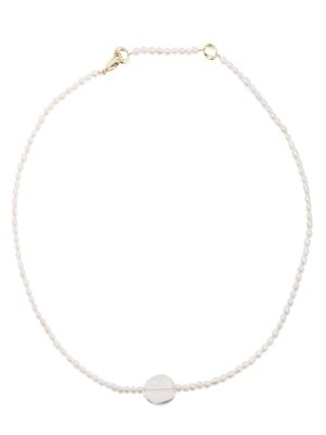 Jewellery Bar Pearl and Rhinestone Pendant Choker, Rhodium Plated