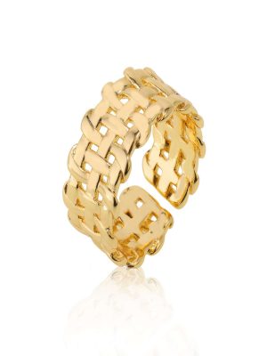 Jewellery Bar Wide Open Antique Style Ring, Gold Plating