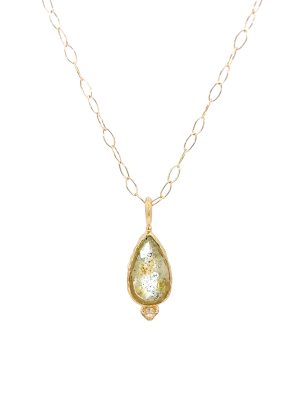 KAKERA Gold Aquamarine Necklace Drop