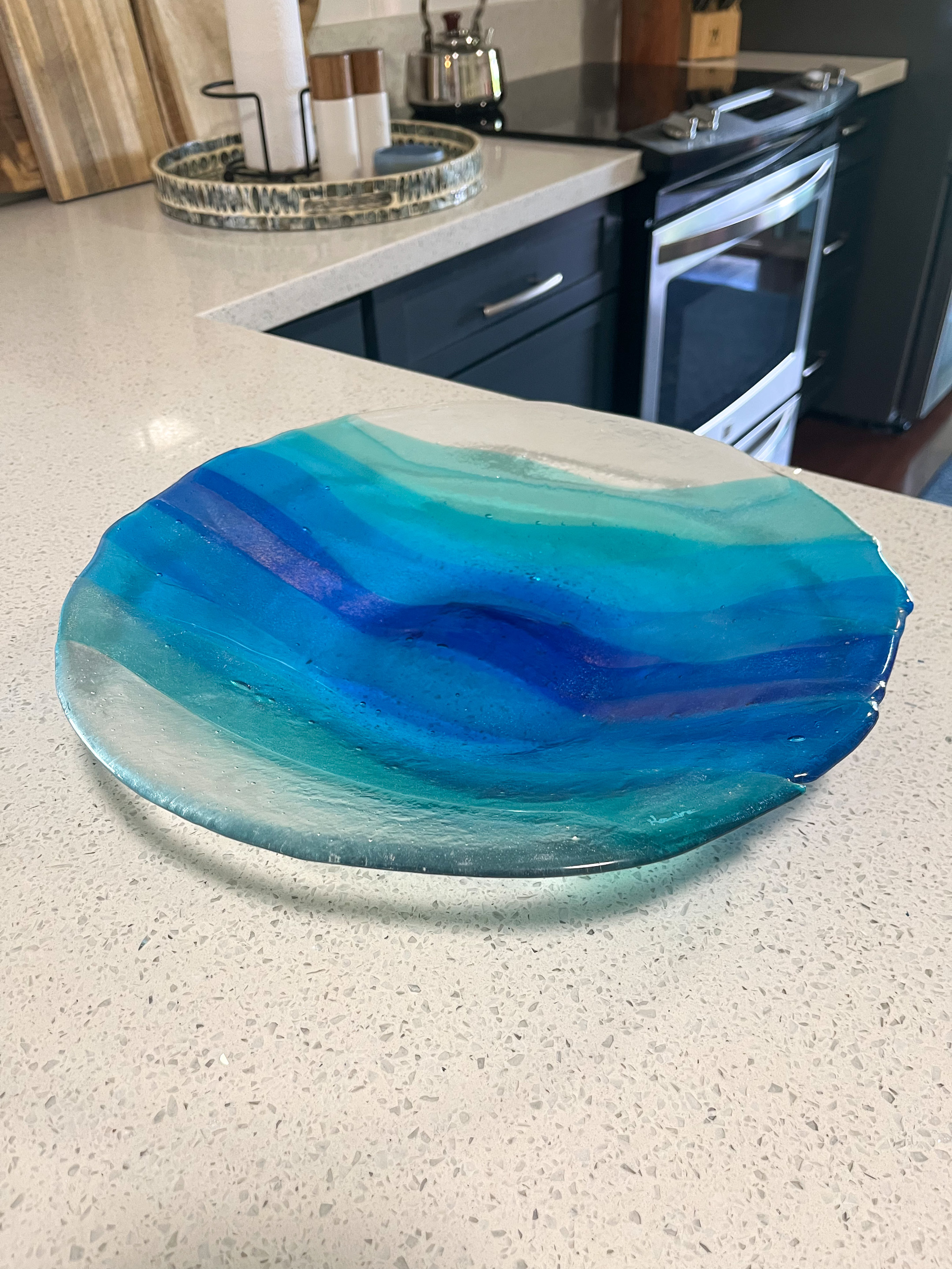 Kendra Schneider Blue Slice Of Ocean Bowl Artwork - Image 3