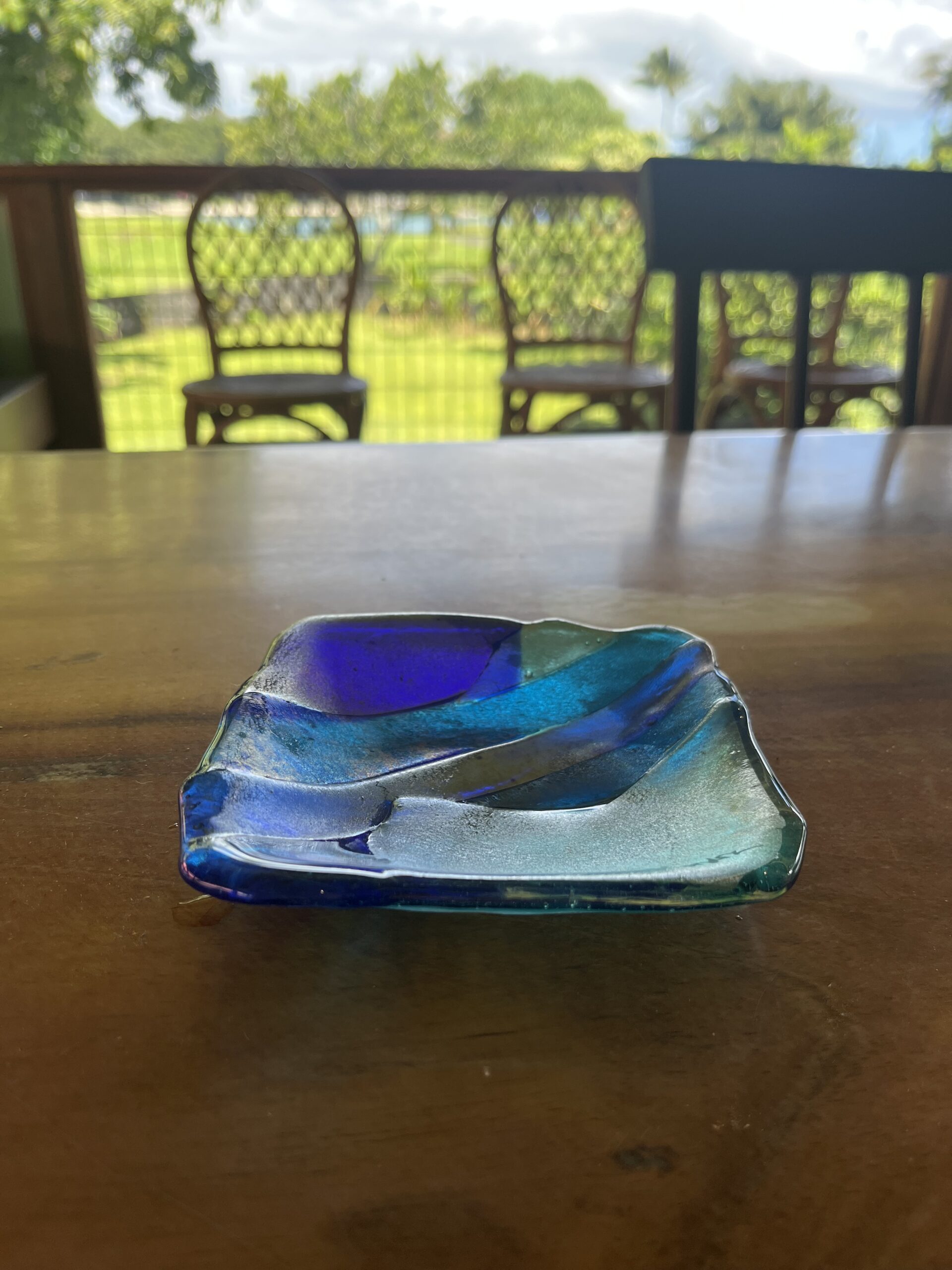 Kendra Schneider Blue Handmade Blue Art Dish Artwork - Image 2