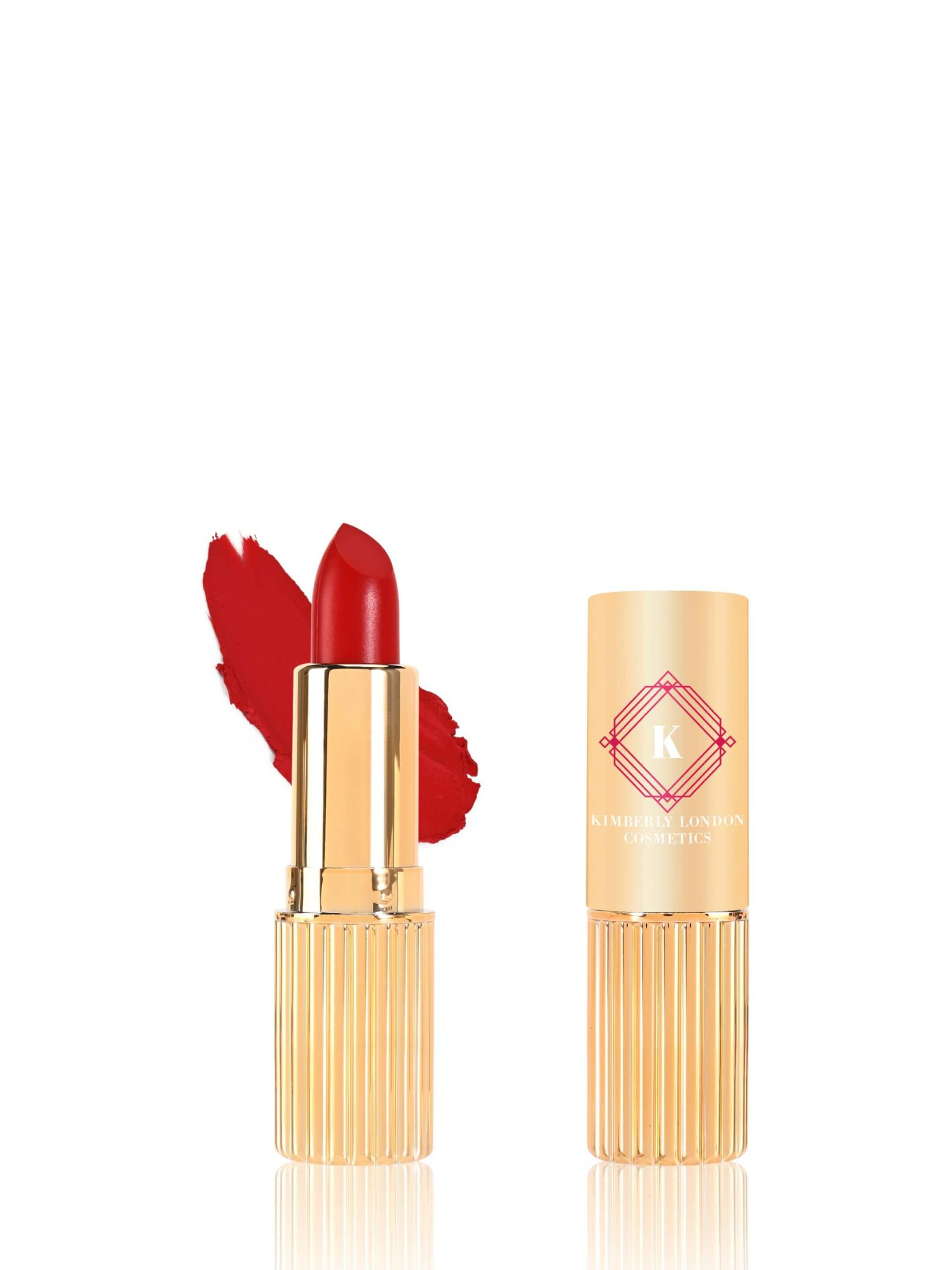 Kimberly London Cosmetics Red 40 Lipstick Long-Wearing Full Matte Combination Stick Lip Makeup
