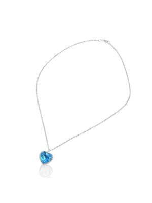 LNB Jewellery London Topaz Large Heart Necklace