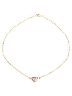 LNB Jewellery Lavander Quartz Heart Necklace