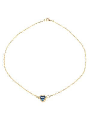 LNB Jewellery London Blue Topaz Heart Necklace
