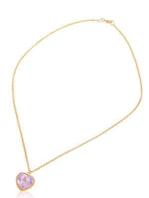 LNB Jewellery Lavander Quartz Large Heart Necklace