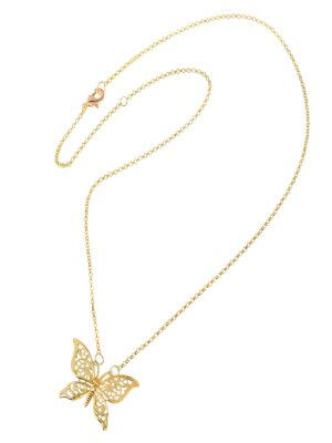 LNB Jewellery Filigree Butterfly Gold Plated Necklace
