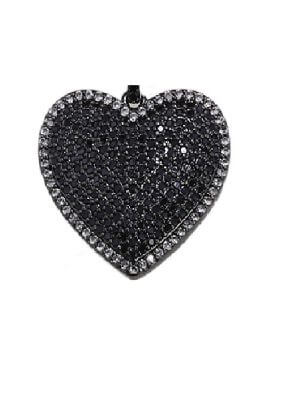 LNB Jewellery Black Heart Cubic Zirconia Long Necklace