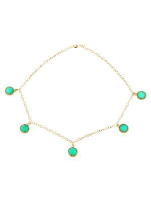 LNB Jewellery Green Agate Gold Necklace