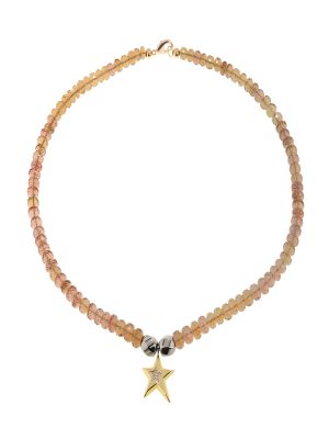 LNB Jewellery Sultanite Gem Necklace with Gold Plated Star Pendant