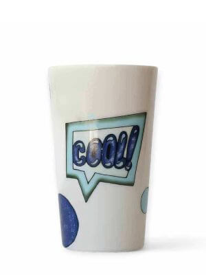 Lali Design Studio Pop Art Cool Tumbler Hand-Painted Porcelain
